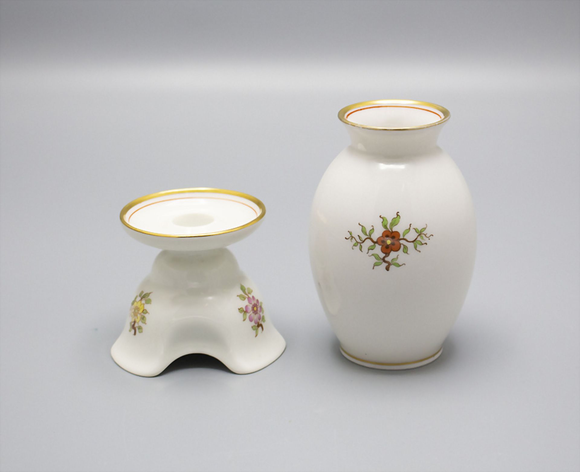 Vase und Kerzenhalter 'Indianische Blume' / A vase and a candleholder with 'Indian Flower', ... - Bild 2 aus 3