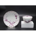 Tasse mit Untertasse mit 'Indisch Purpur' Malerei / A cup with saucer with Indian Purple ...