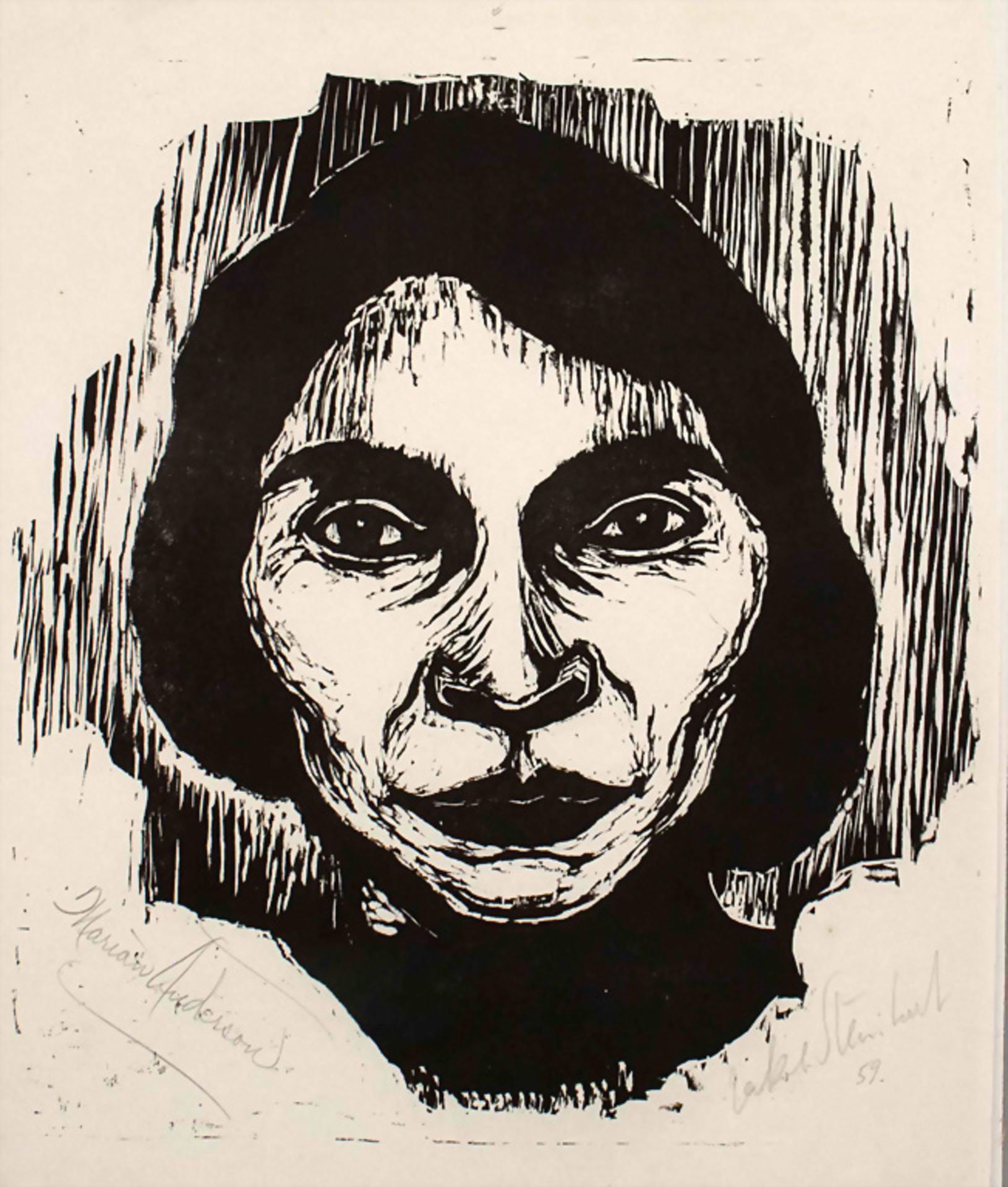 Jacob STEINHARDT (1887-1968), 'Porträt Marian Anderson', 1950-59 - Bild 2 aus 5