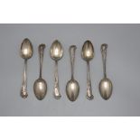 6 Teelöffel / 6 silver tea spoons, deutsch, um 1880