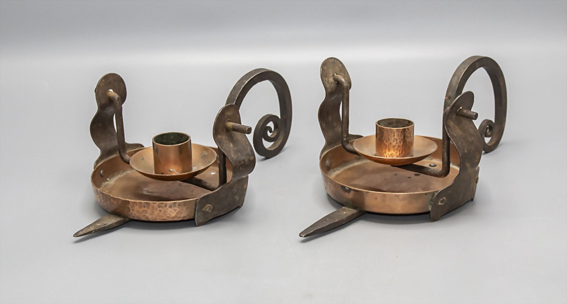 Paar Jugendstil Handleuchter / A pair of Art Nouveau candle holders, um 1910