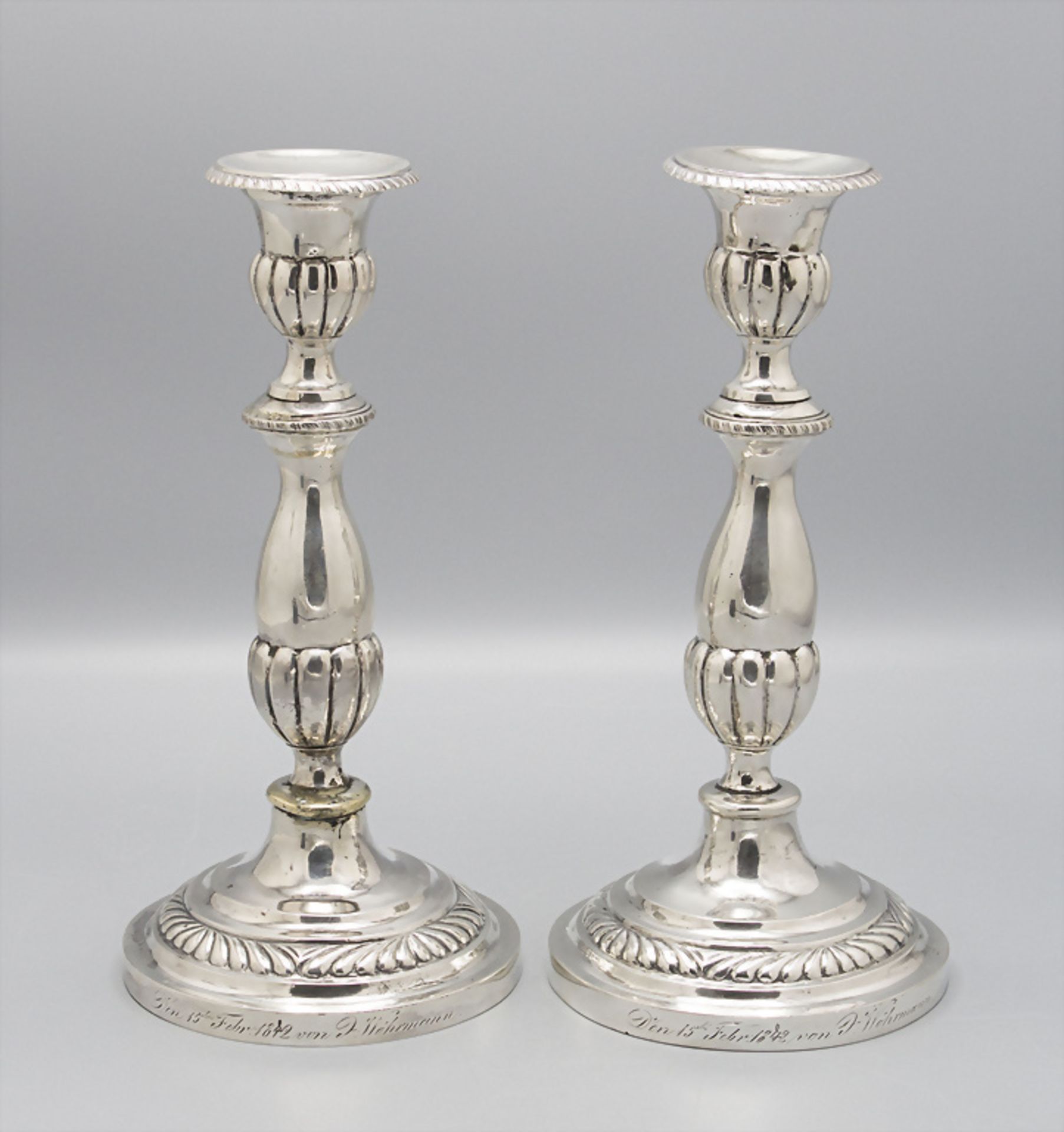 Paar Silber Kerzenleuchter / A pair of silver candlesticks, Moskau/Moscow, 1853