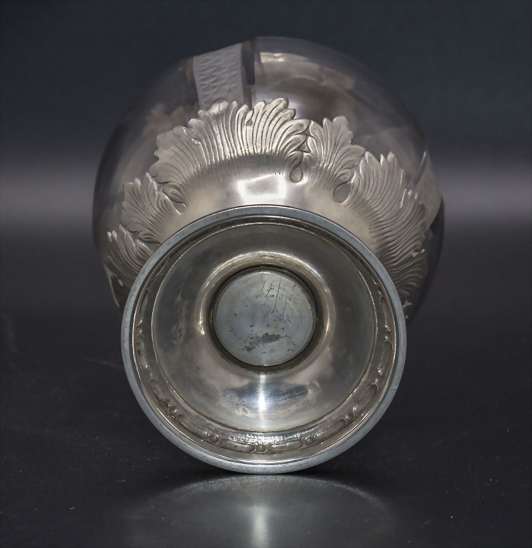 Likör-Karaffe / Aiguière en cristal et argent massif / A crystal and silver decanter, Olier & ... - Image 3 of 4