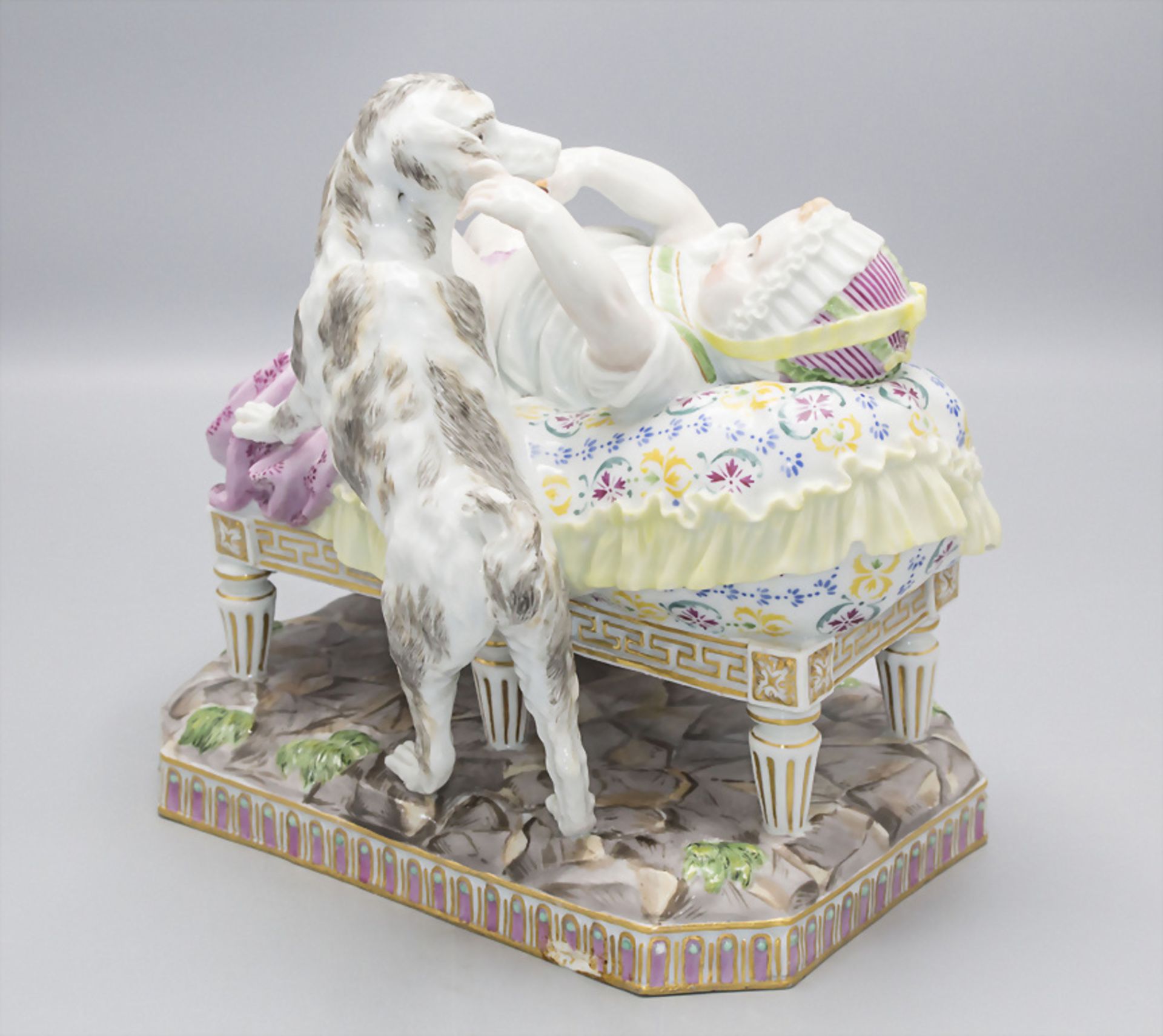 Große Figurengruppe 'Die Sanftheit der Kindheit' / 'Les douceurs de l'enfance' / A porcelain ... - Image 5 of 7