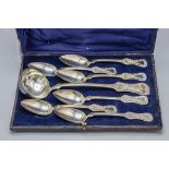 6 Löffel und eine Schöpfkelle / 6 silver spoons and a ladle, Wien, 1860