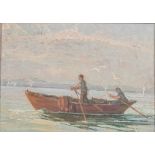 Unbekannter Künstler des 19./20. Jh., 'Das Ruderboot' / 'The rowing boat', wohl Italien