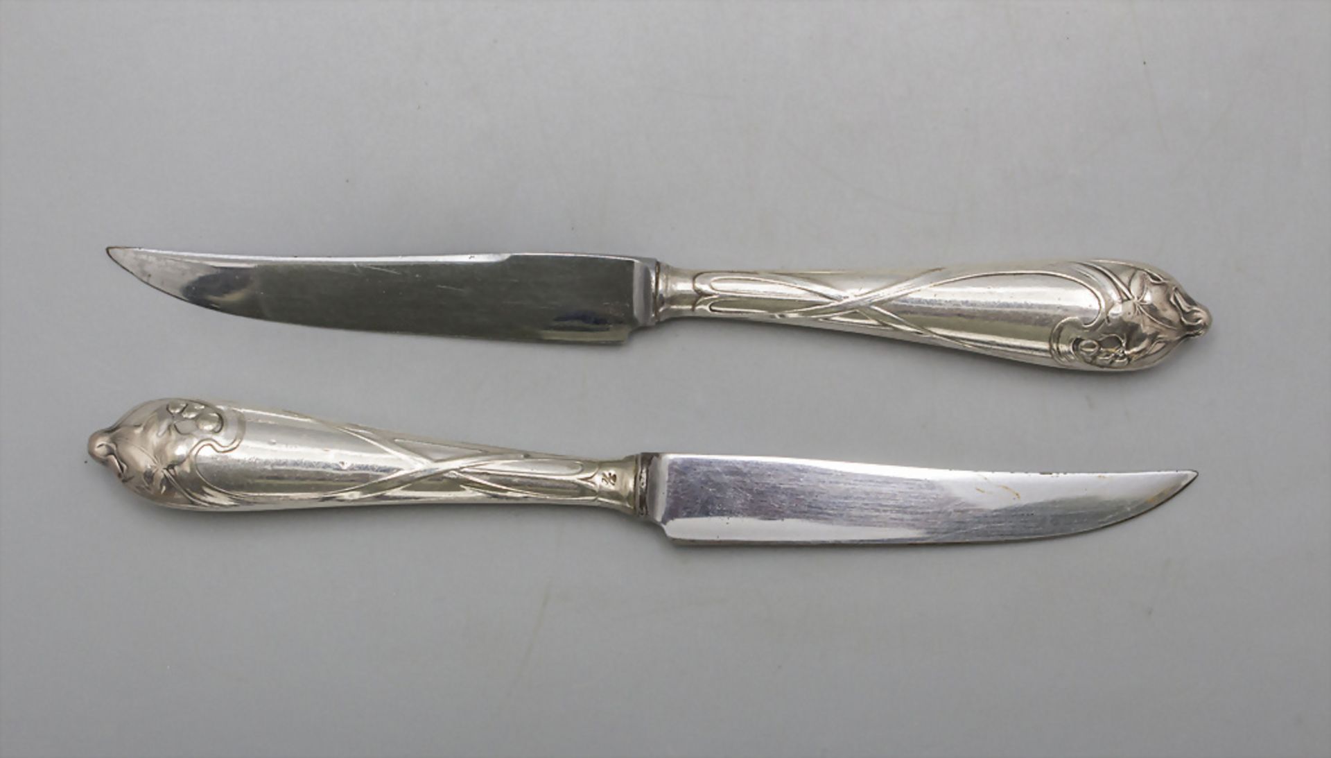 6 Teile Jugendstil Obstbesteck 'Efeu' / 6 pieces Art Nouveau cutlery 'Ivy', WMF, Geislingen, ... - Image 3 of 4