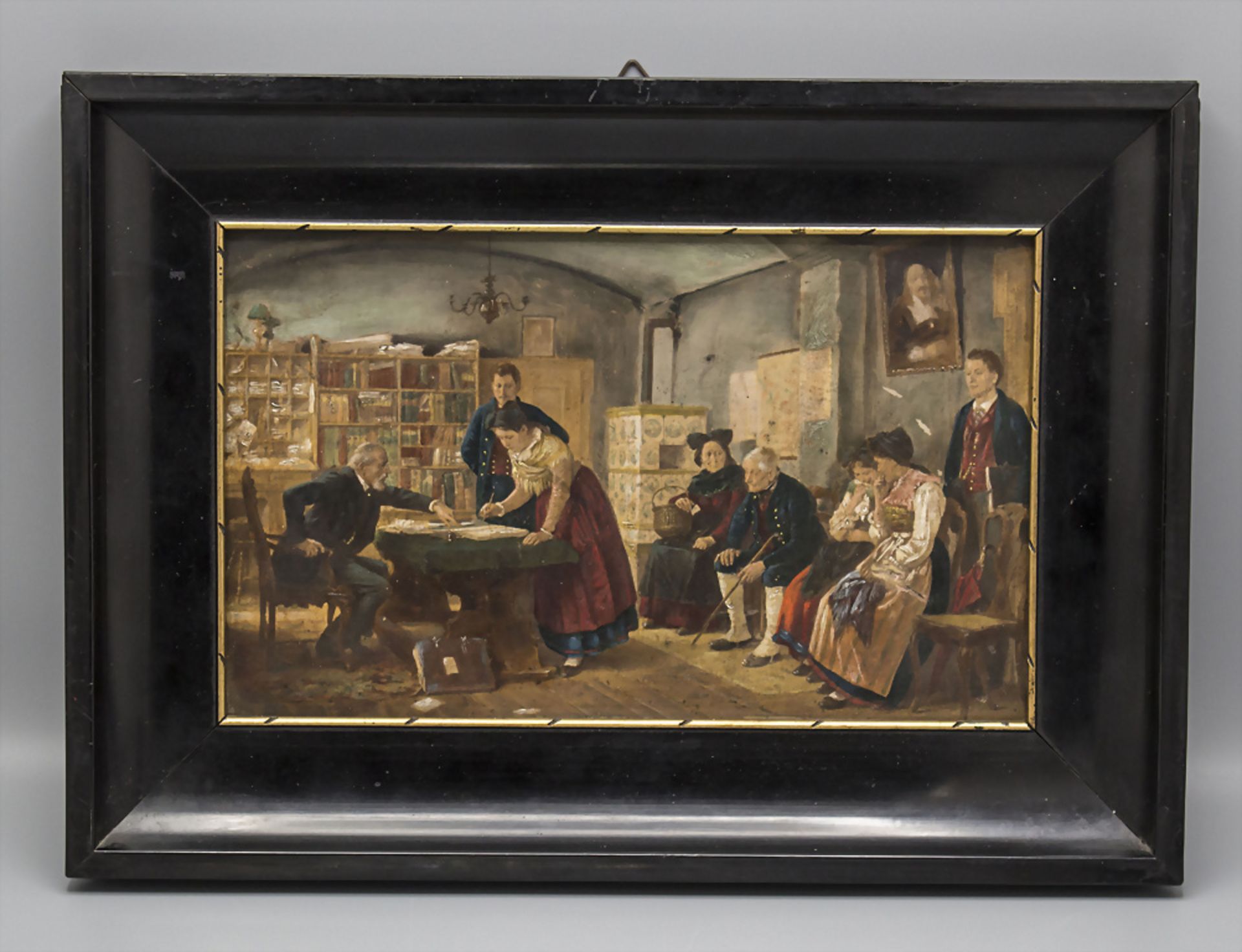 Unbekannter Künstler des 19. Jh. 'Der Ehevertrag' / 'The marriage settlement', Elsässische Schule - Image 2 of 3