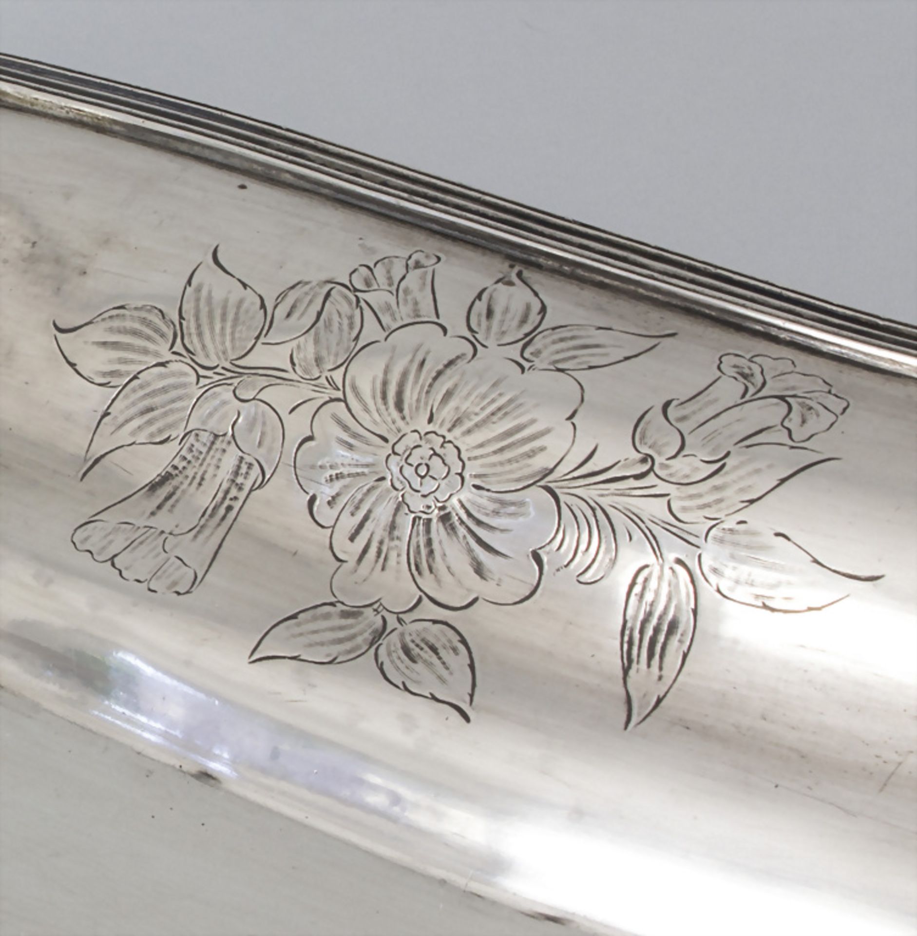 Großes Prunktablett / A large silver tray, Galtes, Barcelona, 19. Jh. - Image 5 of 9