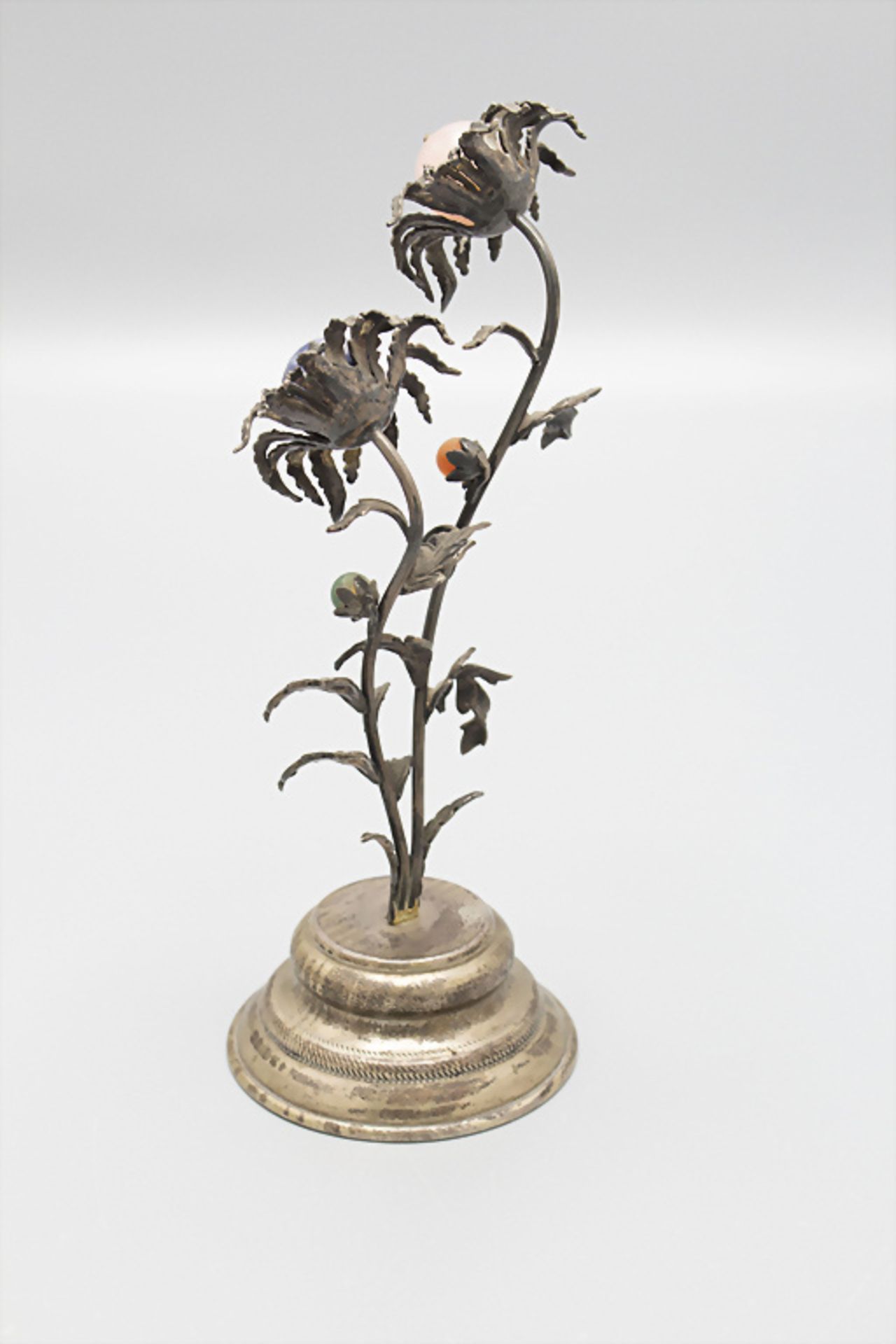 Blumen aus Silber und Quarzen als Tischdekoration / Decorative Sterling silver flowers with ... - Image 2 of 4