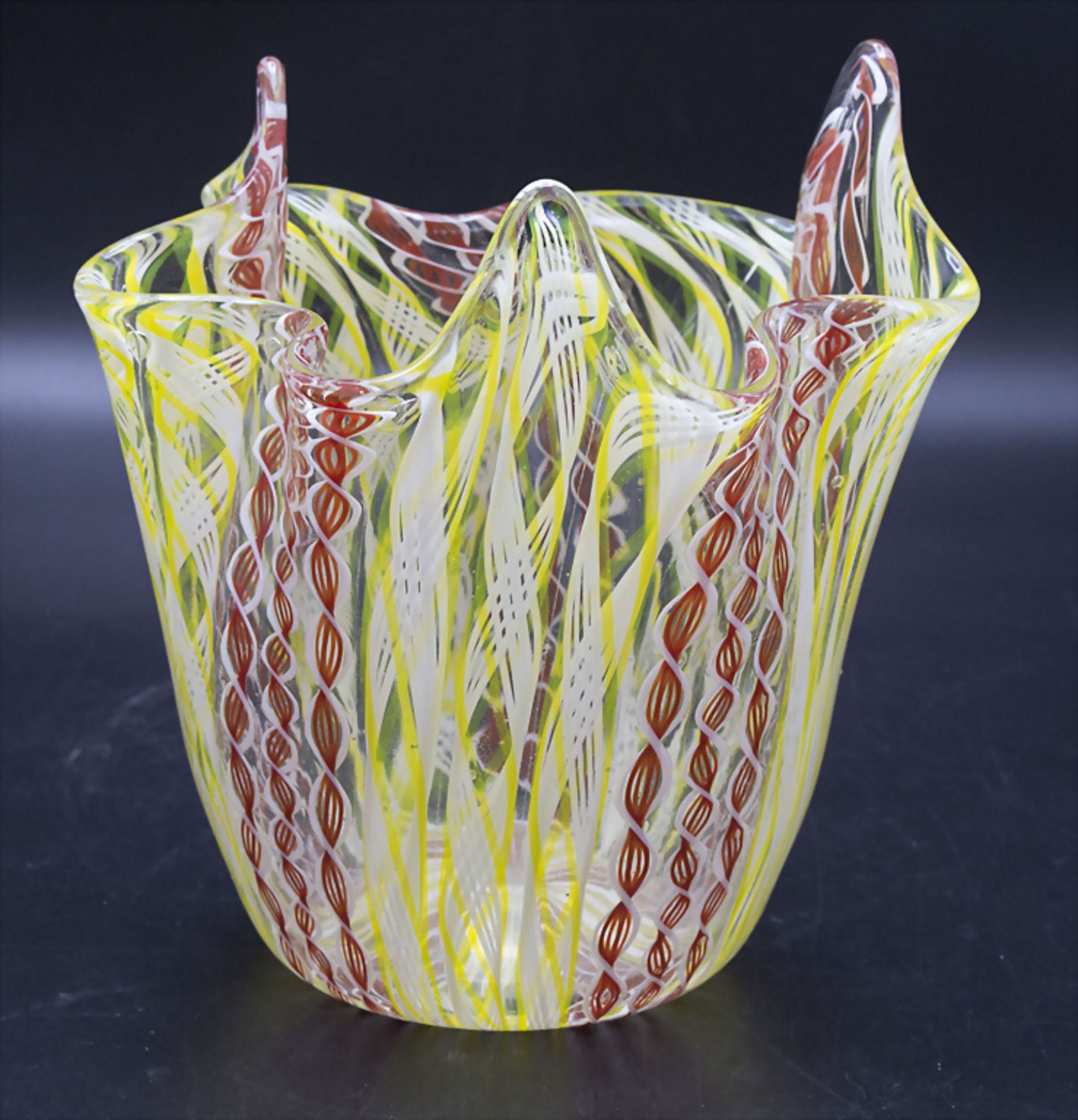 Fazzoletto Taschentuchvase / A Fazzoletto handkerchief vase, Zanfirico, Venini Murano, ... - Image 3 of 4