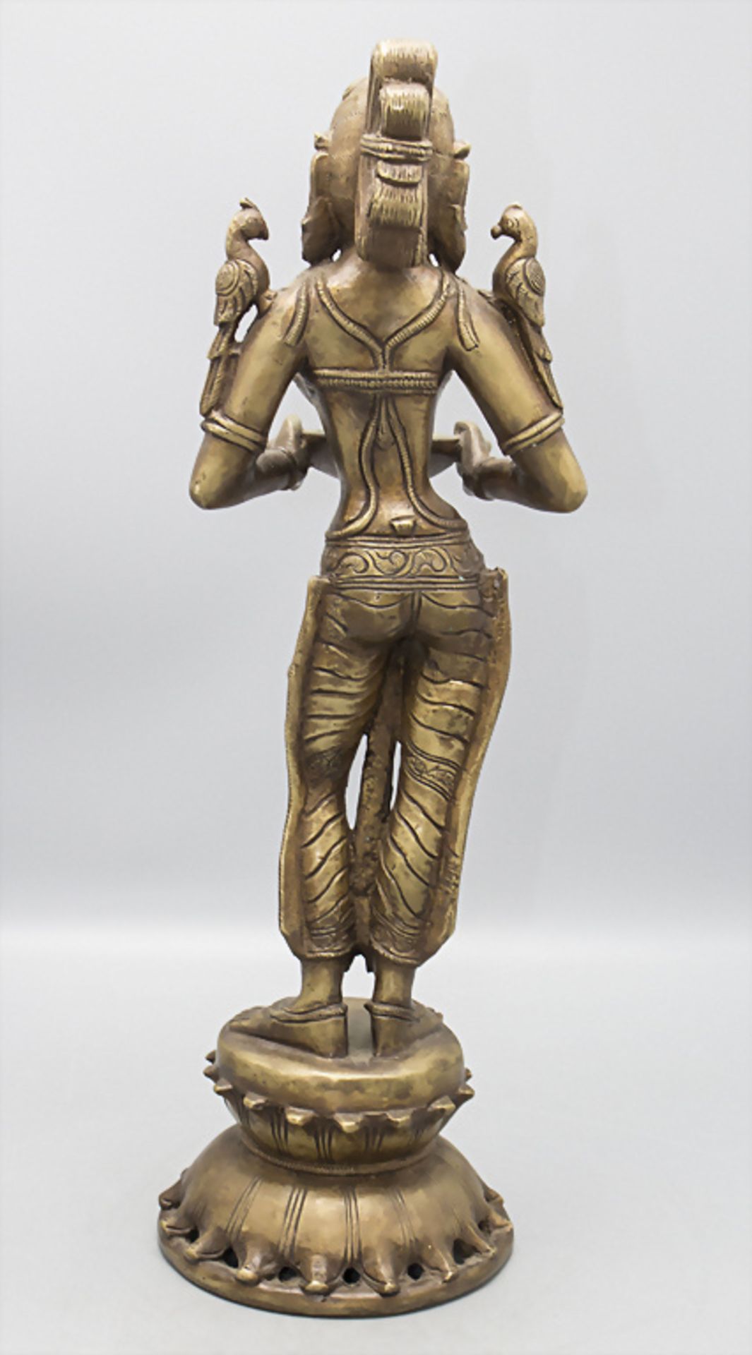 Bronzeskulptur der Göttin Deepa Lakshmi / A bronze sculpture of the goddess Deepa Lakshmi - Bild 3 aus 5