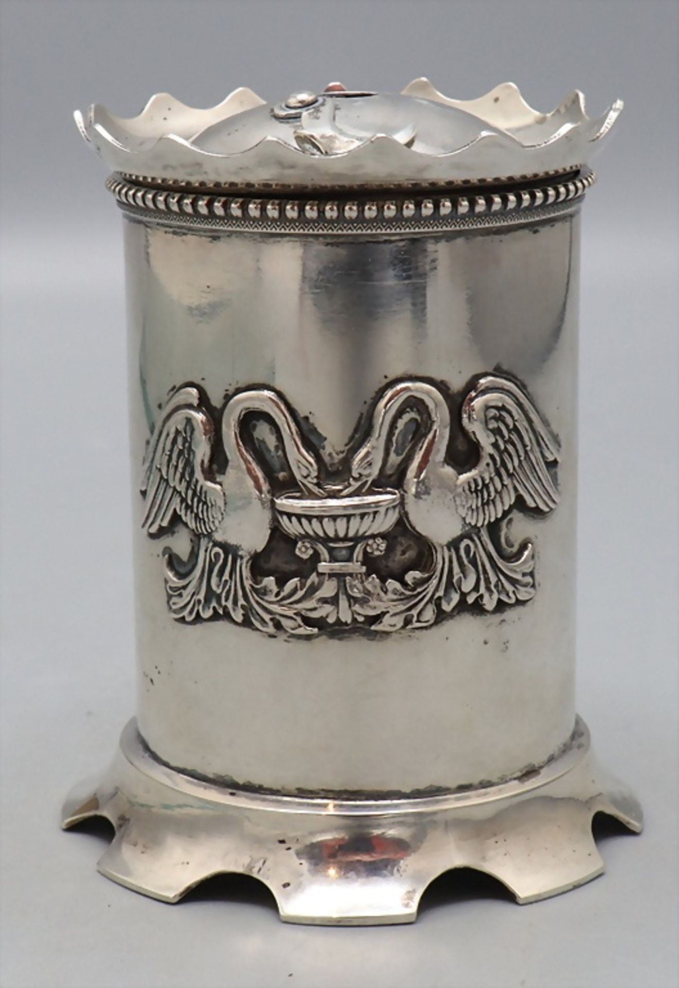 Wachsstockhalter Dose / A silver wax stick holder box, Johann Samuel Schemberg, Nürnberg, um 1800