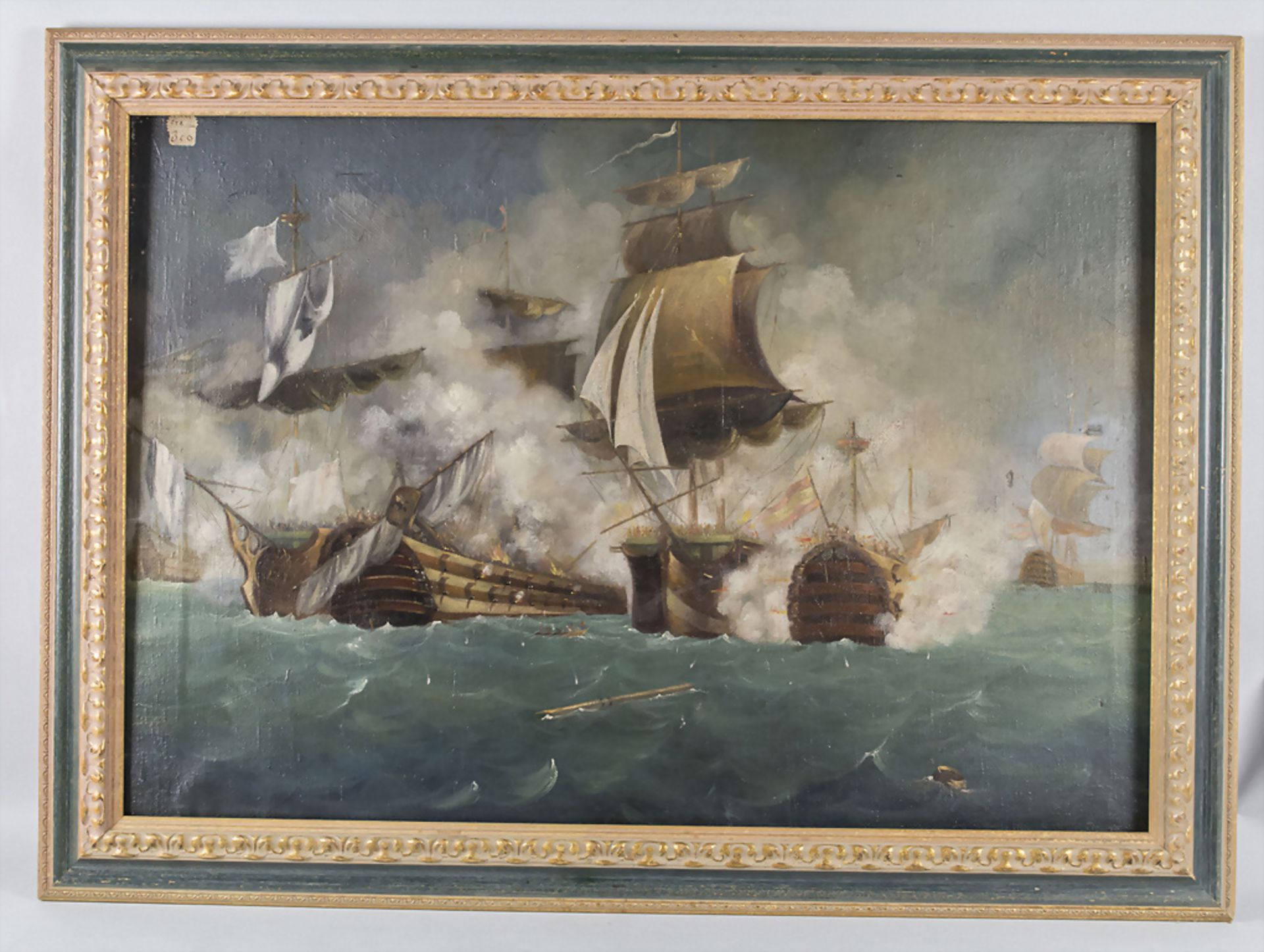 Unbekannter Künstler des 19. Jh., 'Die Seeschlacht von Trafalgar' / 'The sea battle of Trafalgar' - Bild 2 aus 4