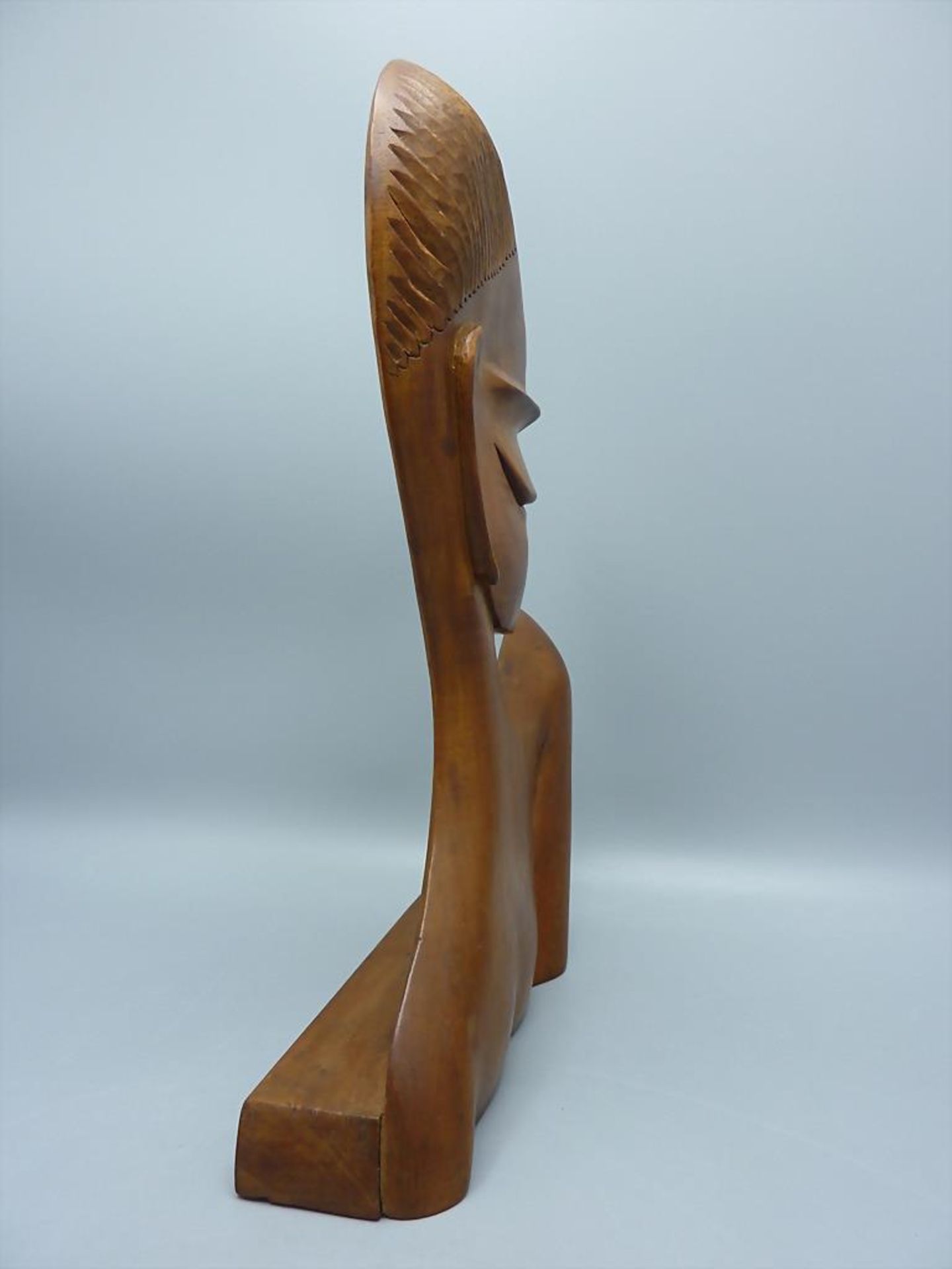 Art Déco Holz-Büste 'Afrikanerin' / An Art Deco wooden bust 'African woman', wohl Werkstätte ... - Image 6 of 6