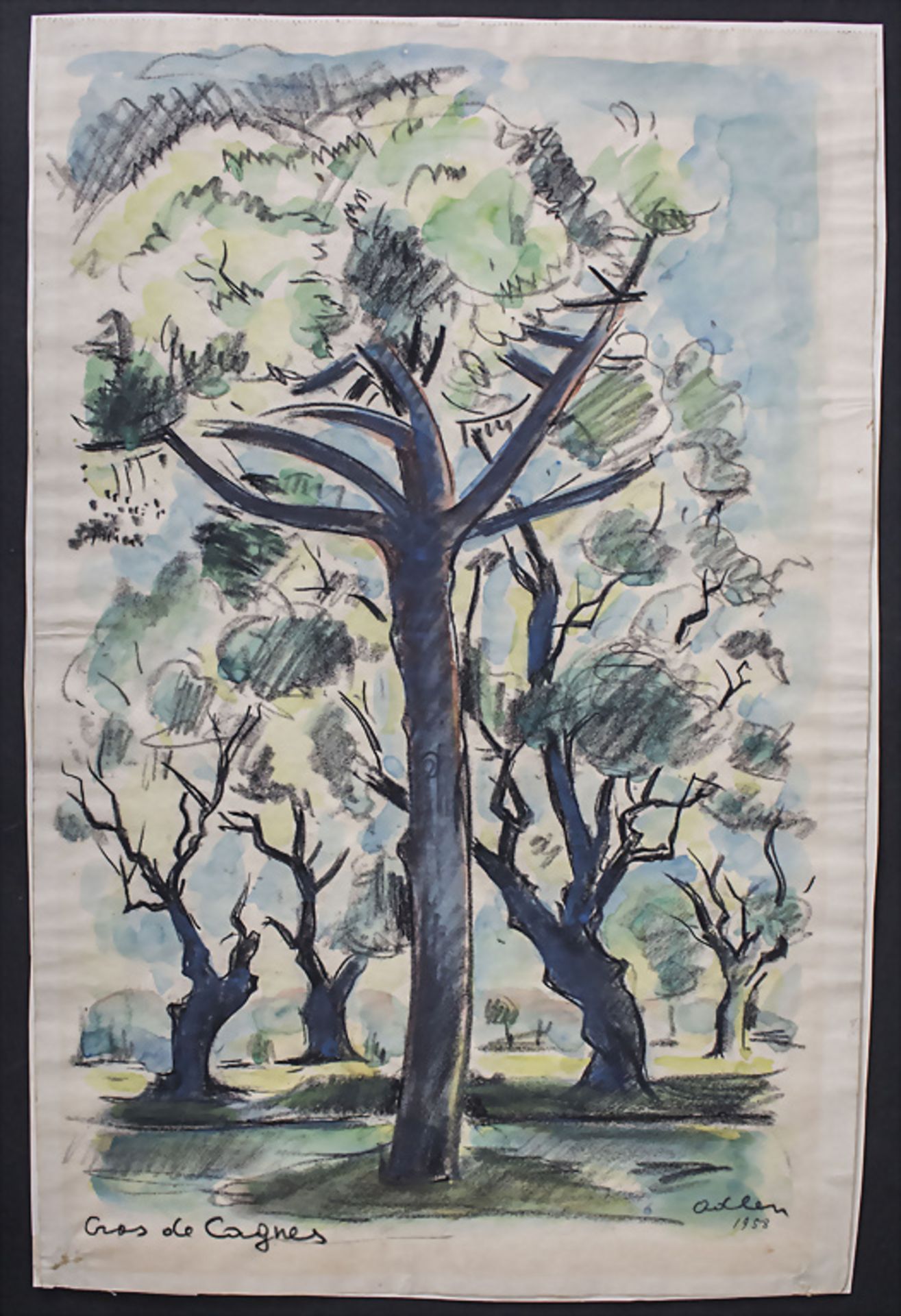 Michel ADLEN (1898-1980), 'Hain bei Cros de Cagnes' / 'A grove by Cros de Cagnes', 1958 - Bild 2 aus 5