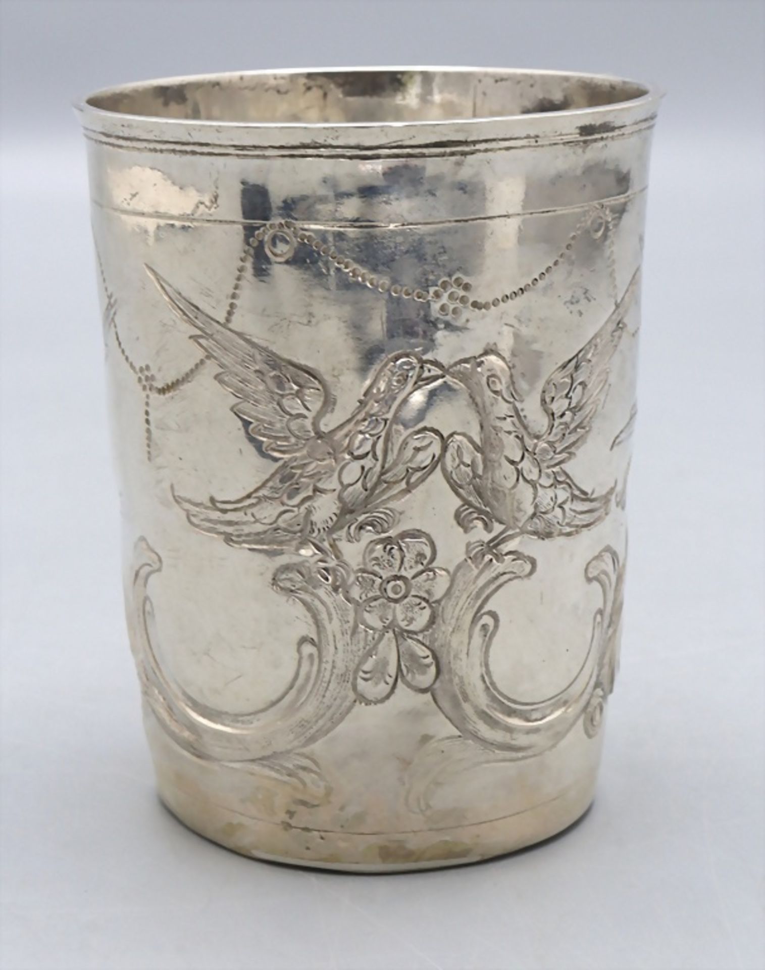 Rokoko Becher / A silver Rococo beaker, Moskau/Moscov, 1788