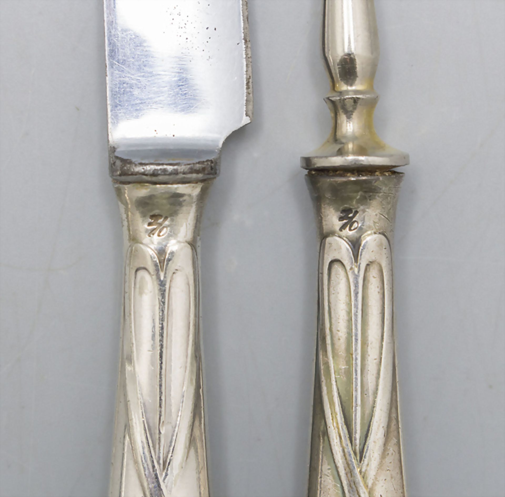 6 Teile Jugendstil Obstbesteck 'Efeu' / 6 pieces Art Nouveau cutlery 'Ivy', WMF, Geislingen, ... - Image 4 of 4