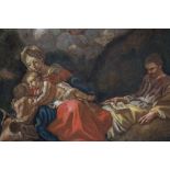 Gemälde Maria mit Jesuskind und Johannes dem Täufer / A painting of mother mary with child and ...