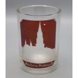 Ansichtenbecher 'Münster in Freiburg i.B.' / A glass beaker with view of Freiburg, deutsch, um 1860