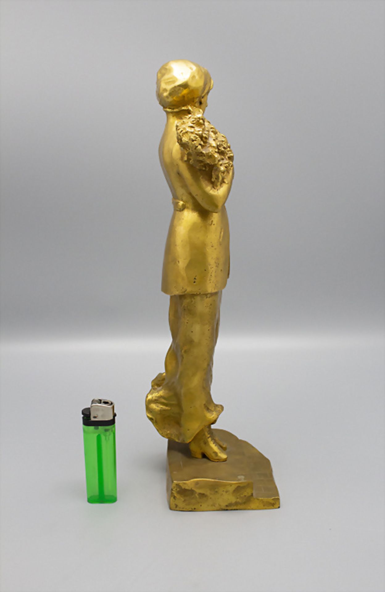 Dominique Alonzo (* Paris), Jugendstil Bronze 'Junge Frau mit Rosen' / An Art Nouveau bronze ... - Image 6 of 8