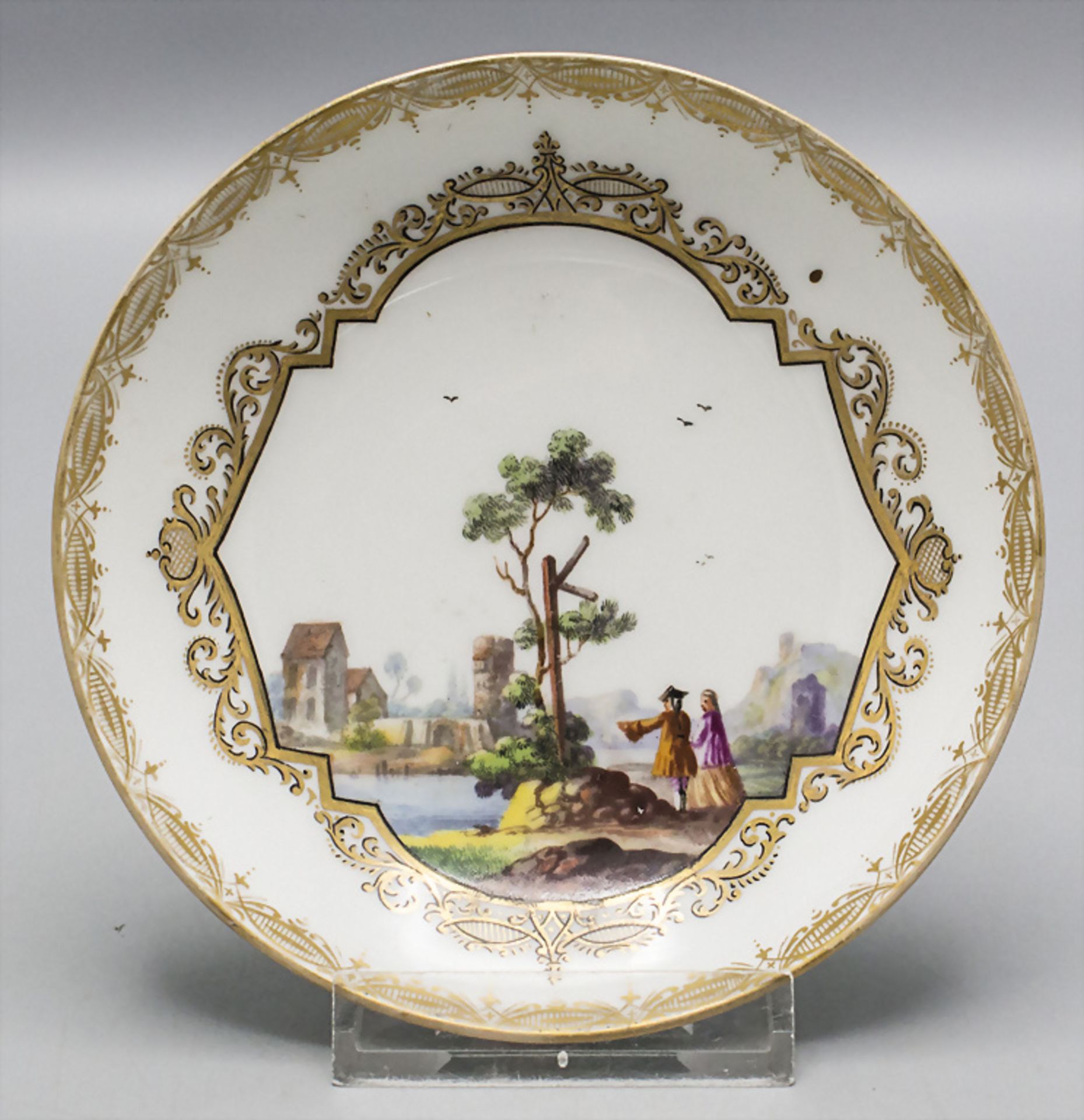 Tasse und Untertasse mit Uferlandschaften / A cup and saucer with shore landscapes, Meissen, ... - Image 2 of 6