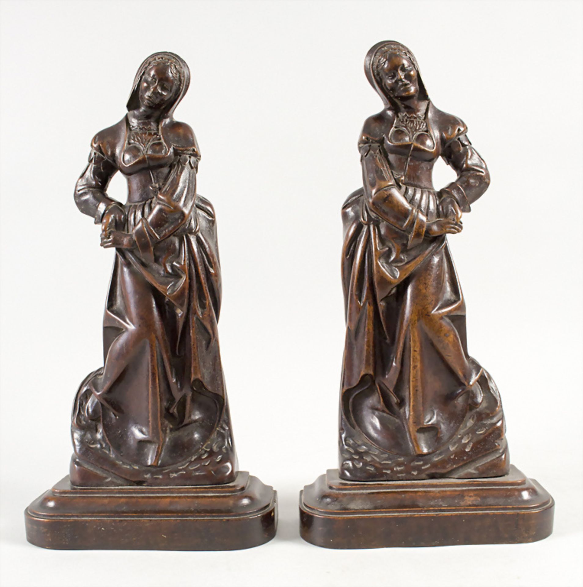 Paar Renaissance Skulpturen / A pair of Renaissance wooden sculptures, wohl 16. Jh. - Bild 3 aus 6