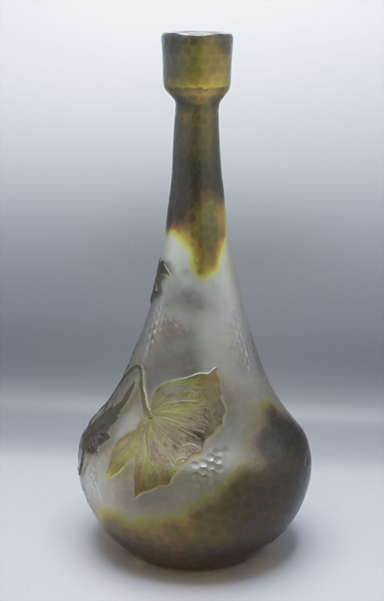 Jugendstil Vase Solifleur mit Mohnblumen / An Art Nouveau cameo glass vase with poppies, ... - Bild 5 aus 8