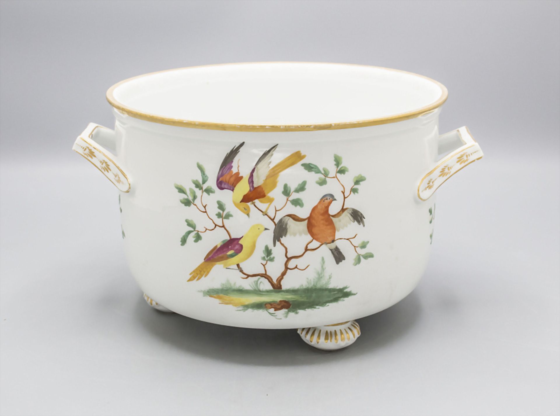 Cachepot mit Vöglen / A cachepot with birds, Meissen, 1. Hälfte 19. Jh.