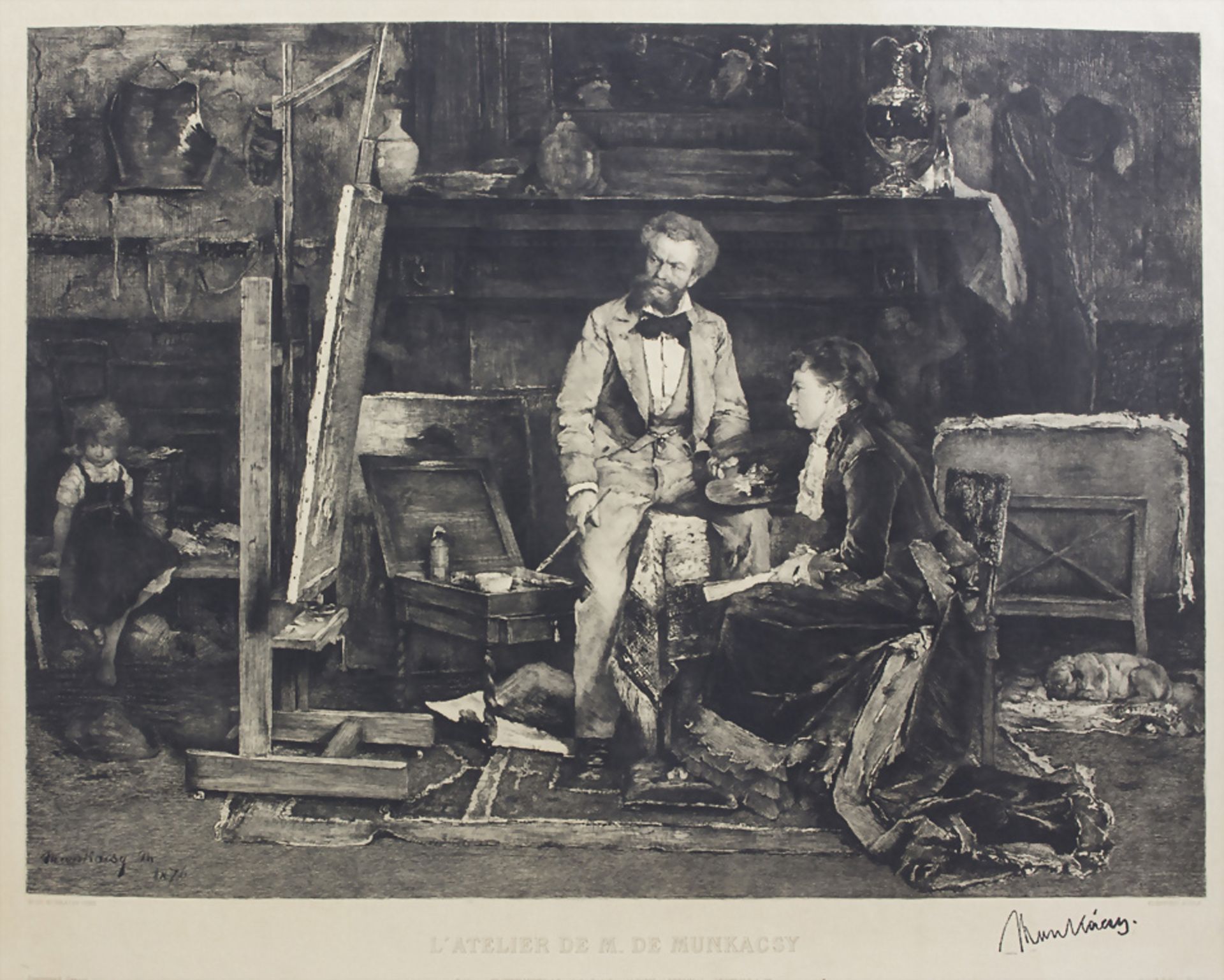 Mihály Munkácsy (1844-1900), 'Das Atelier des Künstlers' / 'The studio of the artist', 1876