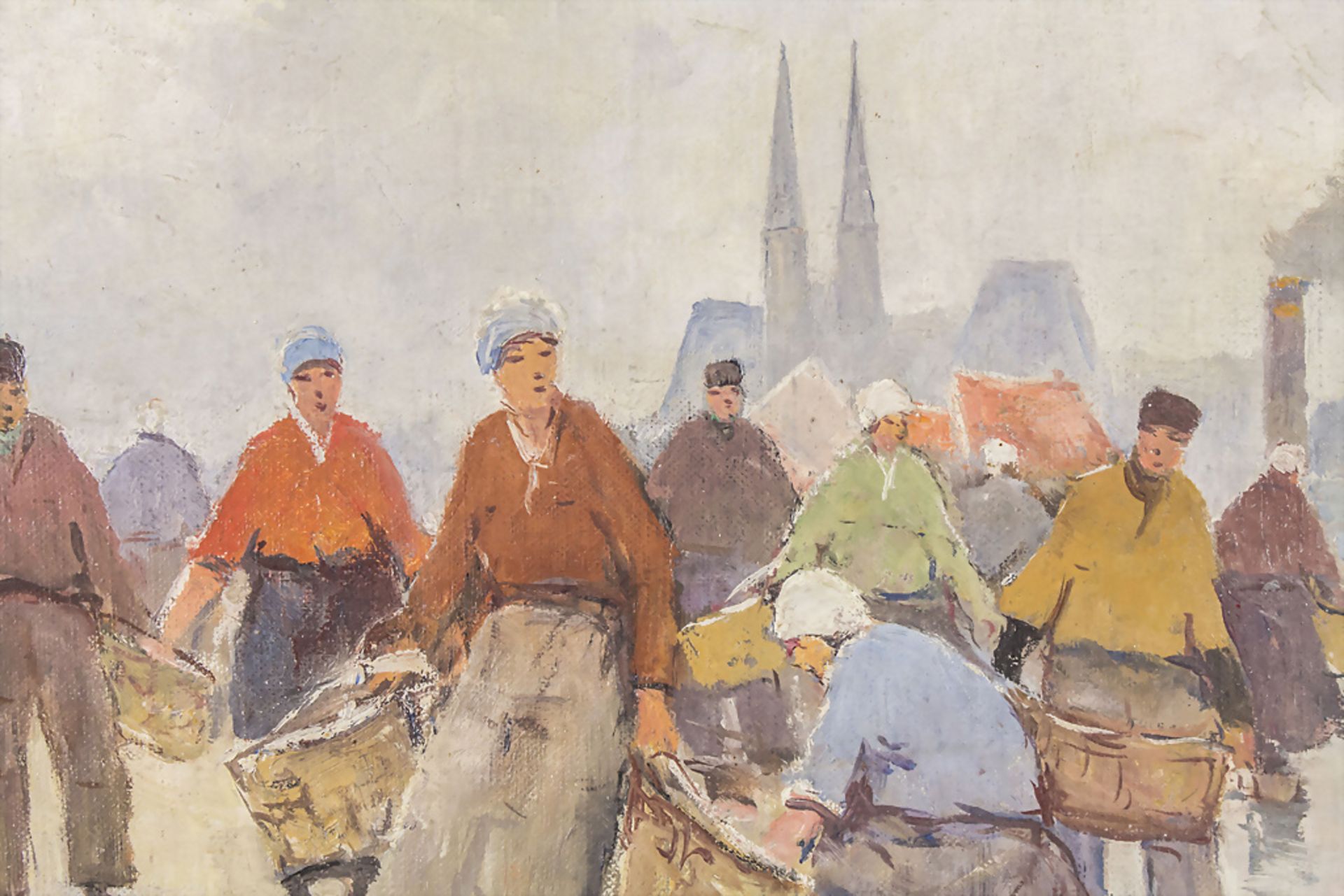 Bruno JÜTTNER (1880 Wernigerode-1965), 'Fischer am Kai' / 'Fishermen on the quay' - Bild 3 aus 5