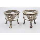 Paar Empire Salieren / Gewürzschälchen / A pair of Empire silver open salt cellars, ...