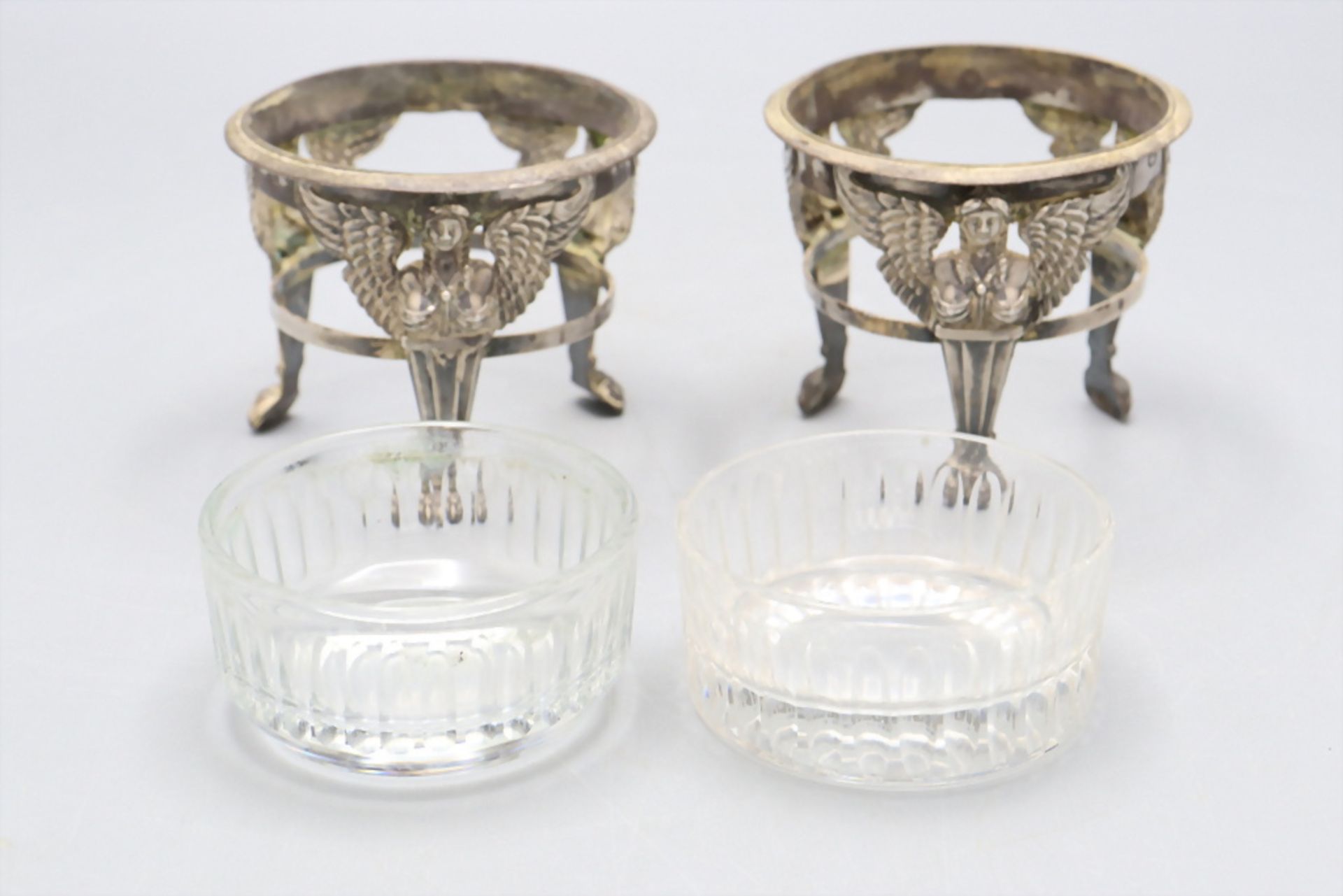 Paar Empire Salieren / Gewürzschälchen / A pair of Empire silver open salt cellars, ... - Bild 5 aus 10