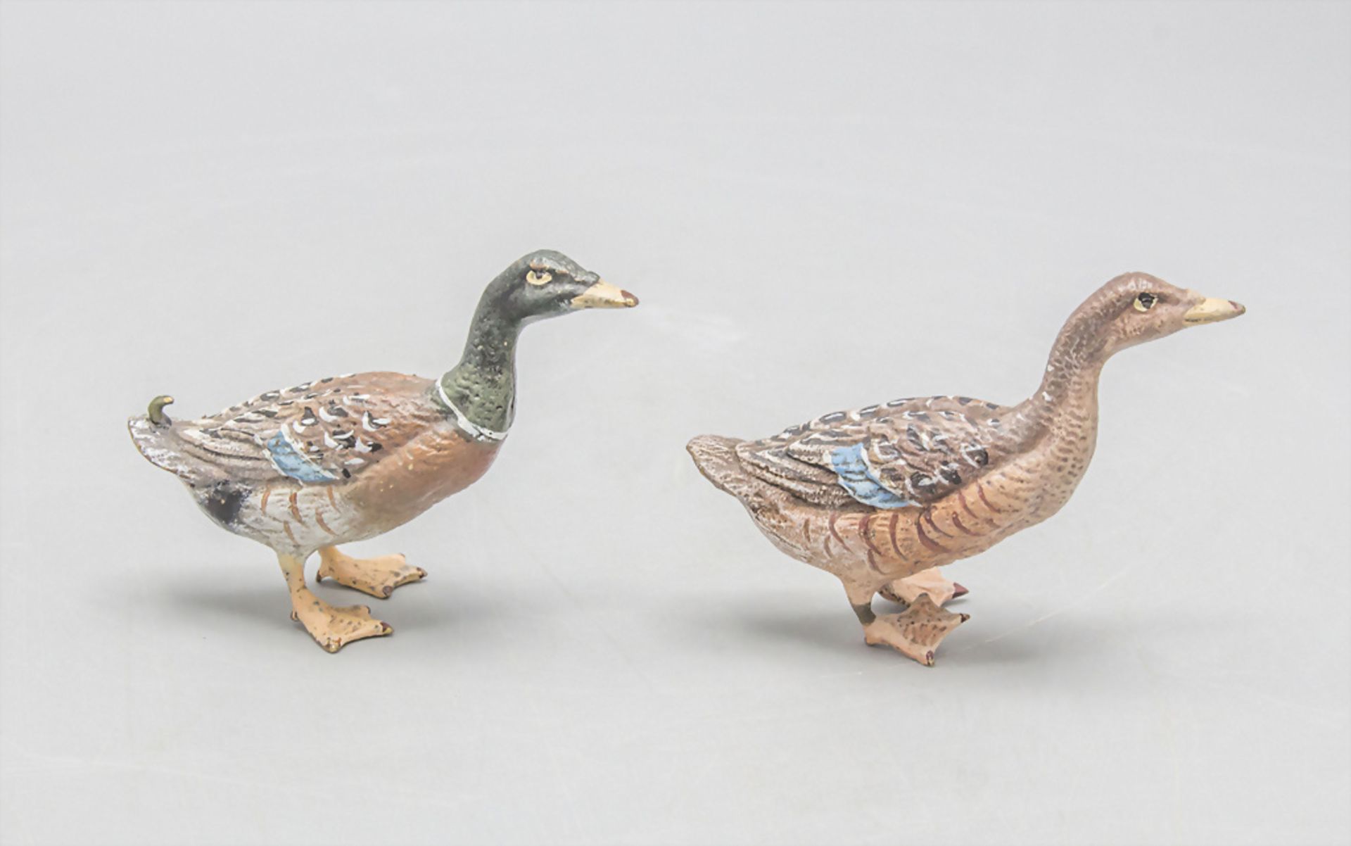 Wiener Bronze 'Stockentenpaar' / Two Vienna bronze sculptures of mallard ducks, Wien, um 1900 - Bild 2 aus 3