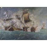 Unbekannter Künstler des 19. Jh., 'Die Seeschlacht von Trafalgar' / 'The sea battle of Trafalgar'