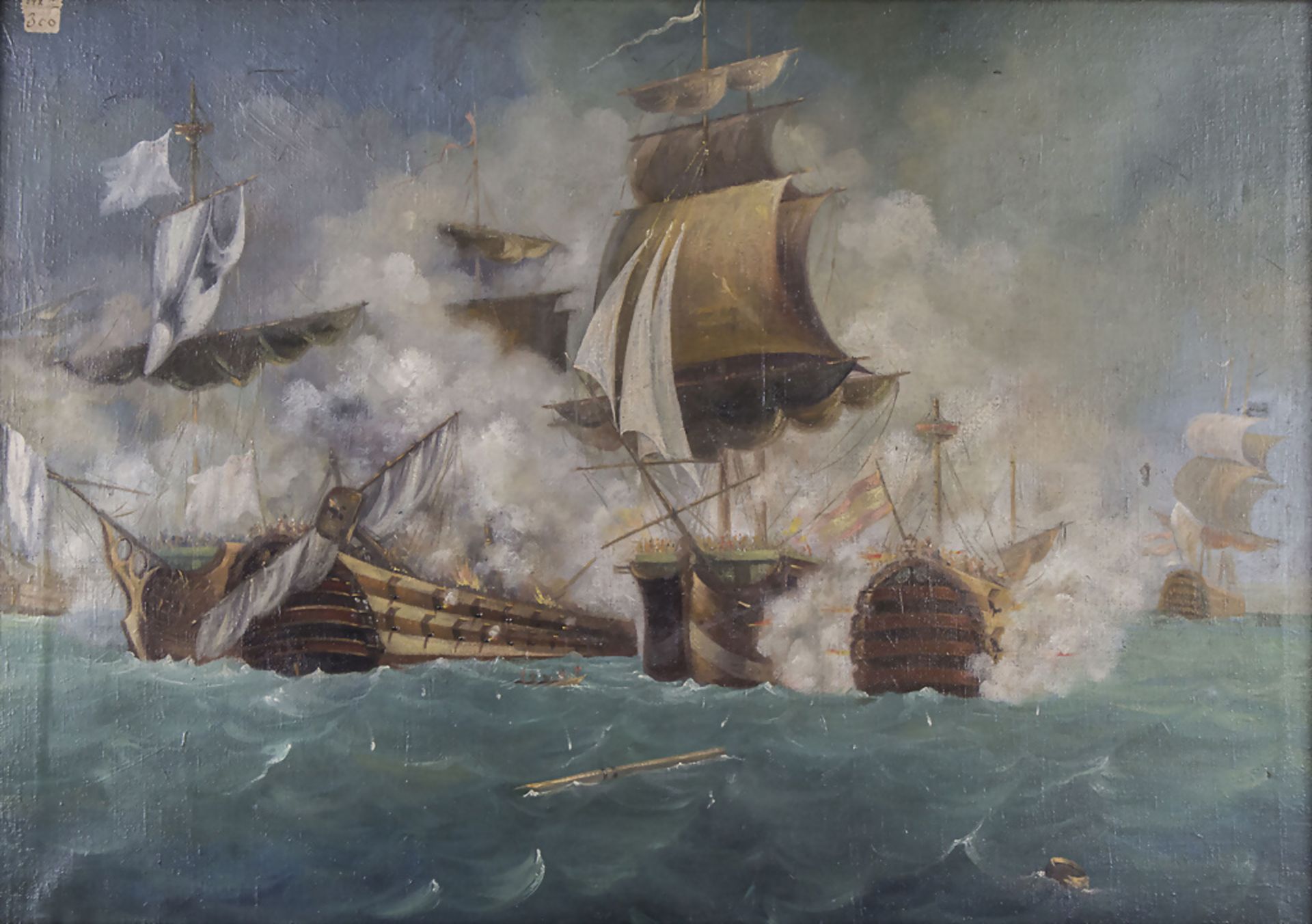 Unbekannter Künstler des 19. Jh., 'Die Seeschlacht von Trafalgar' / 'The sea battle of Trafalgar'