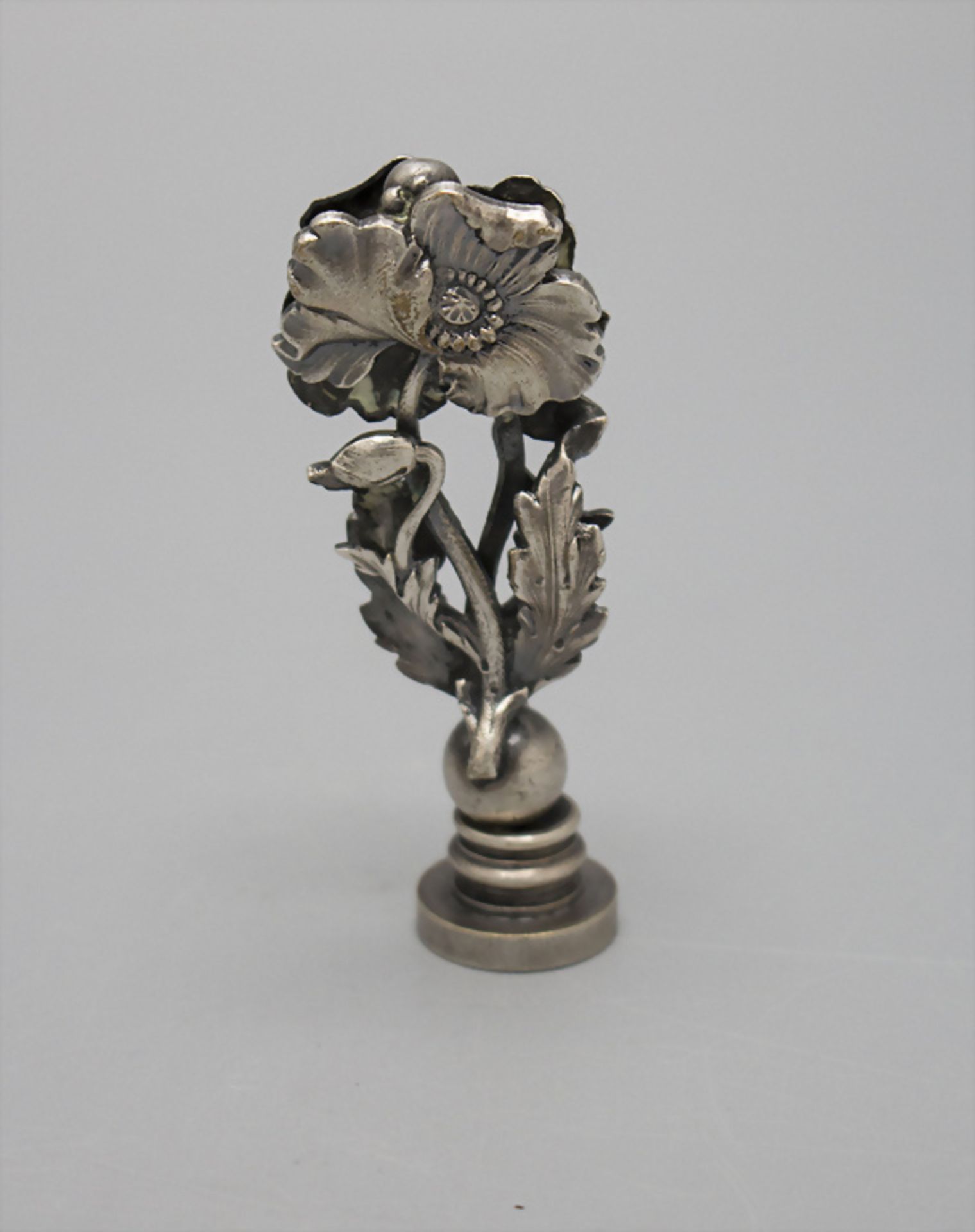 Jugendstil Petschaft mit Mohnblume / An Art Nouveau signet with poppy flower, Frankreich, um 1900 - Image 3 of 4