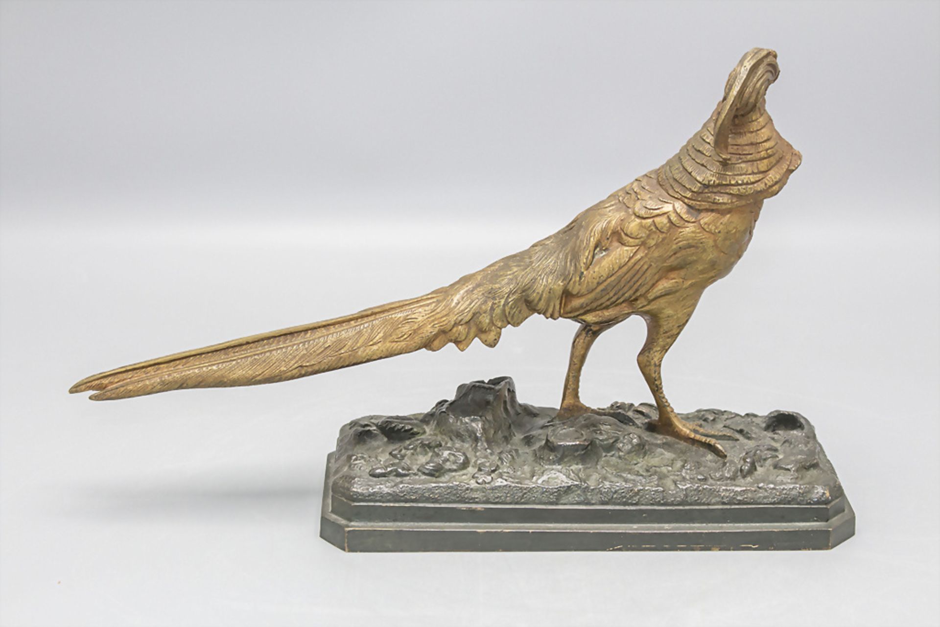 Henri Emile Adrien TRODOUX (tätig im 19. Jh.), Bronze 'Goldfasan' / Bronze figure 'Golden Pheasant' - Image 3 of 6