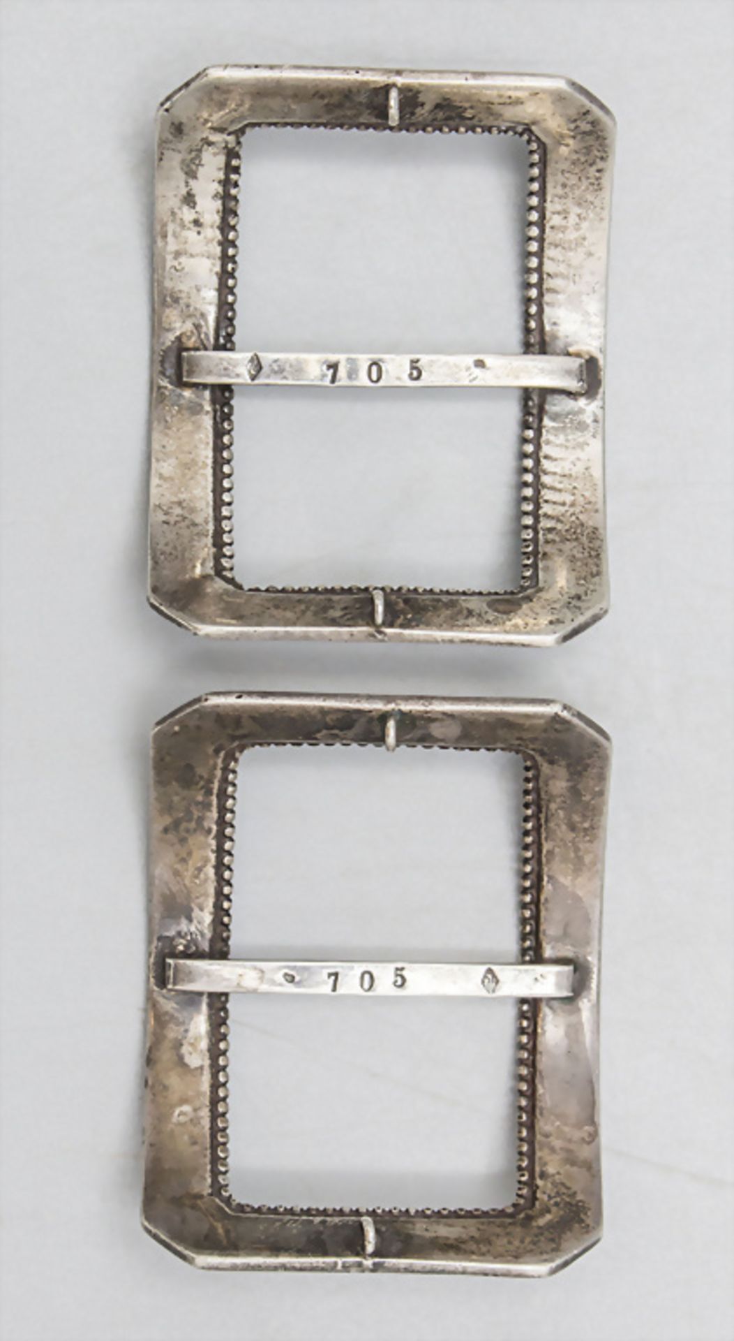 Paar Silber Schuhschnallen / A pair of silver shoe buckles, Ferdinand Erhart, Paris, um 1890 - Bild 3 aus 5