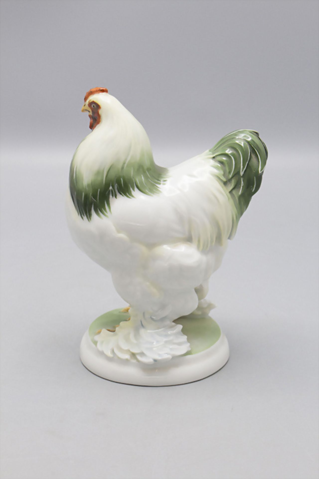 Stehender Brahma Hahn / A Brahma rooster, Ottmar Obermaier, Rosenthal, Selb, um 1925 - Image 3 of 5