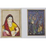 Zwei Miniaturmalereien mit hinduistischen Motiven / Two miniature paintings with Hinduist ...