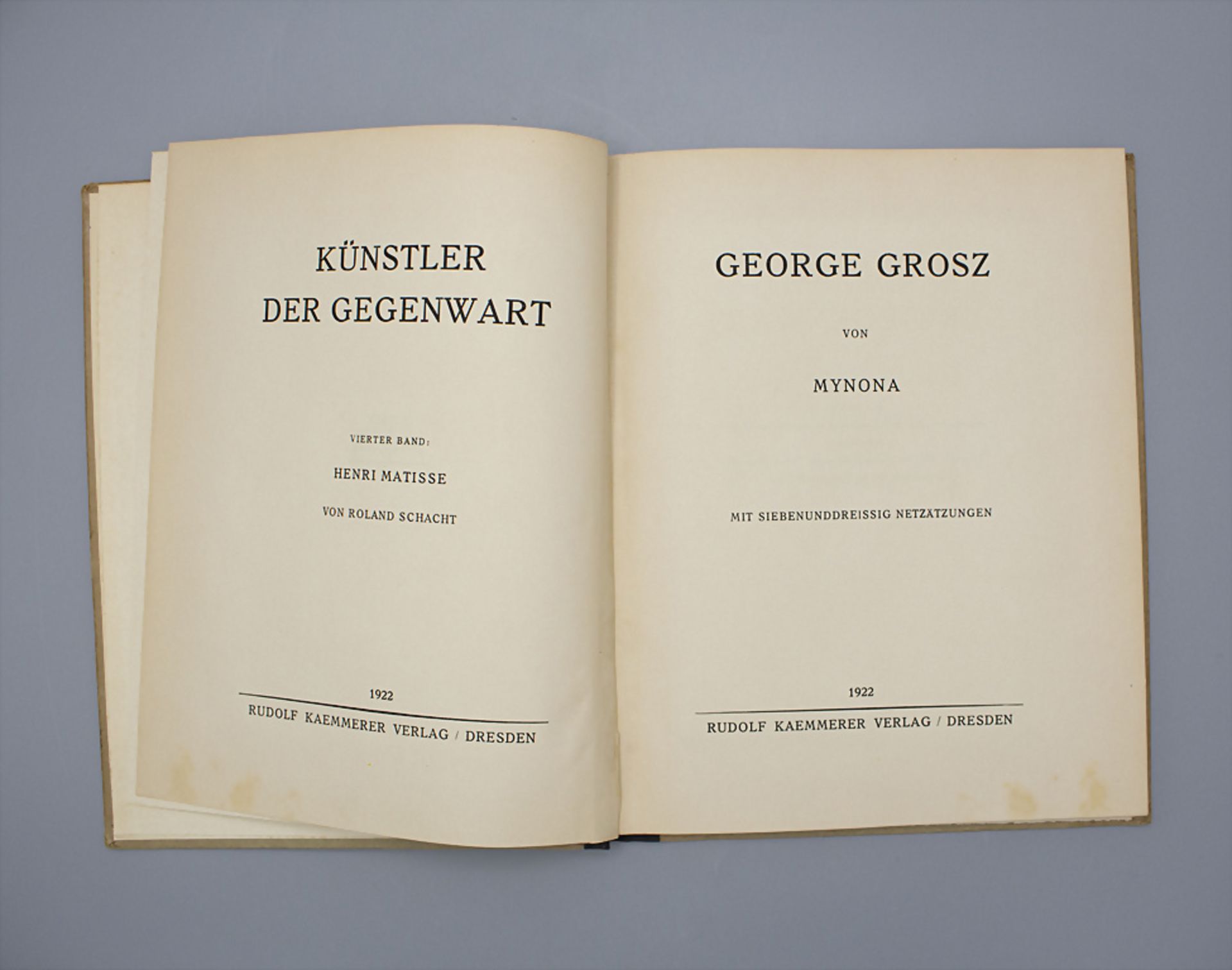 Mynona (Pseuonym Salomo Friedländer): 'Künstler der Gegenwart Georg Grosz', Dresden, 1922 - Image 2 of 4