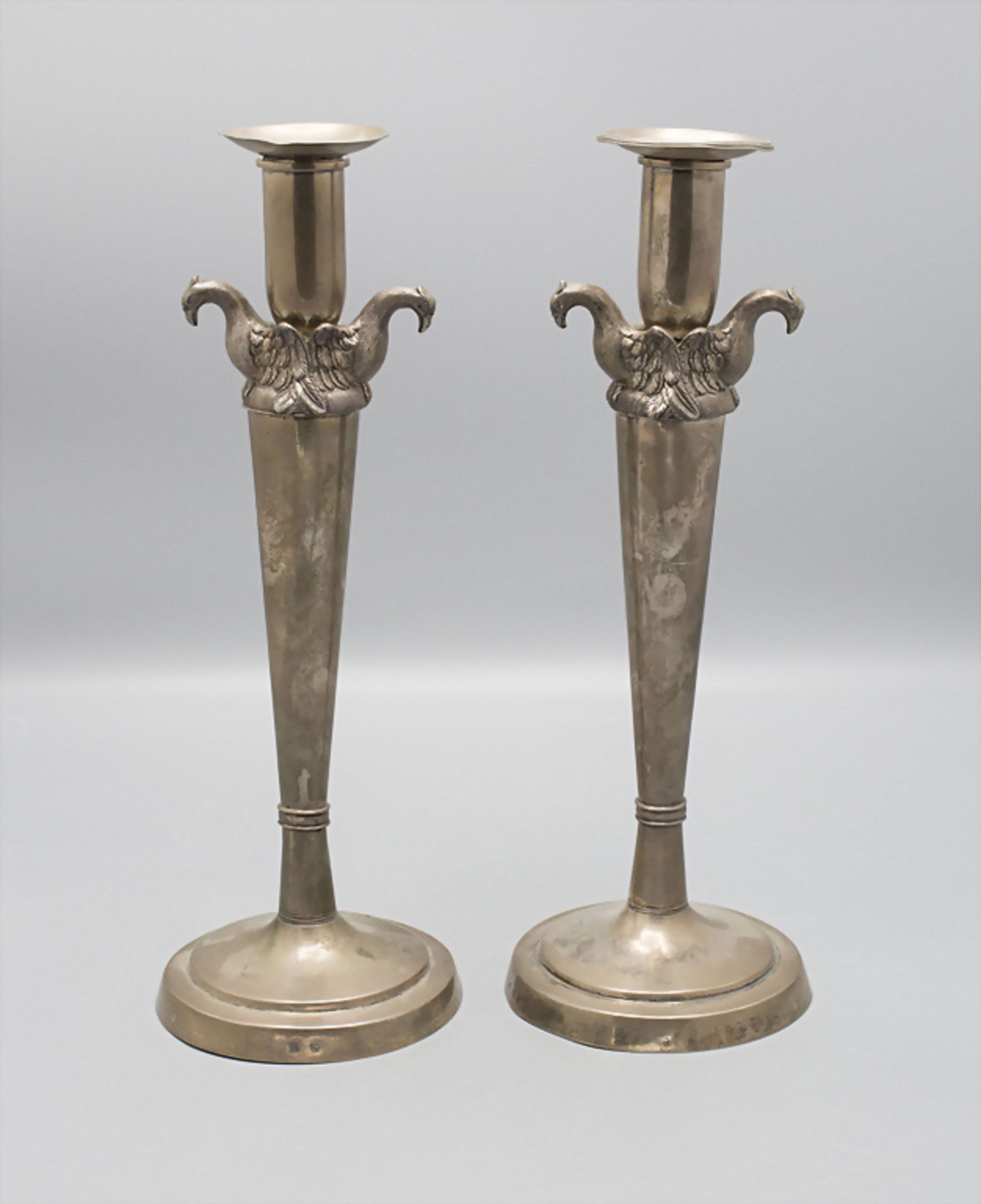 Paar Empire Kerzenleuchter / A pair of silver candlesticks, Siegmund Christeiner, Augsburg, um 1816