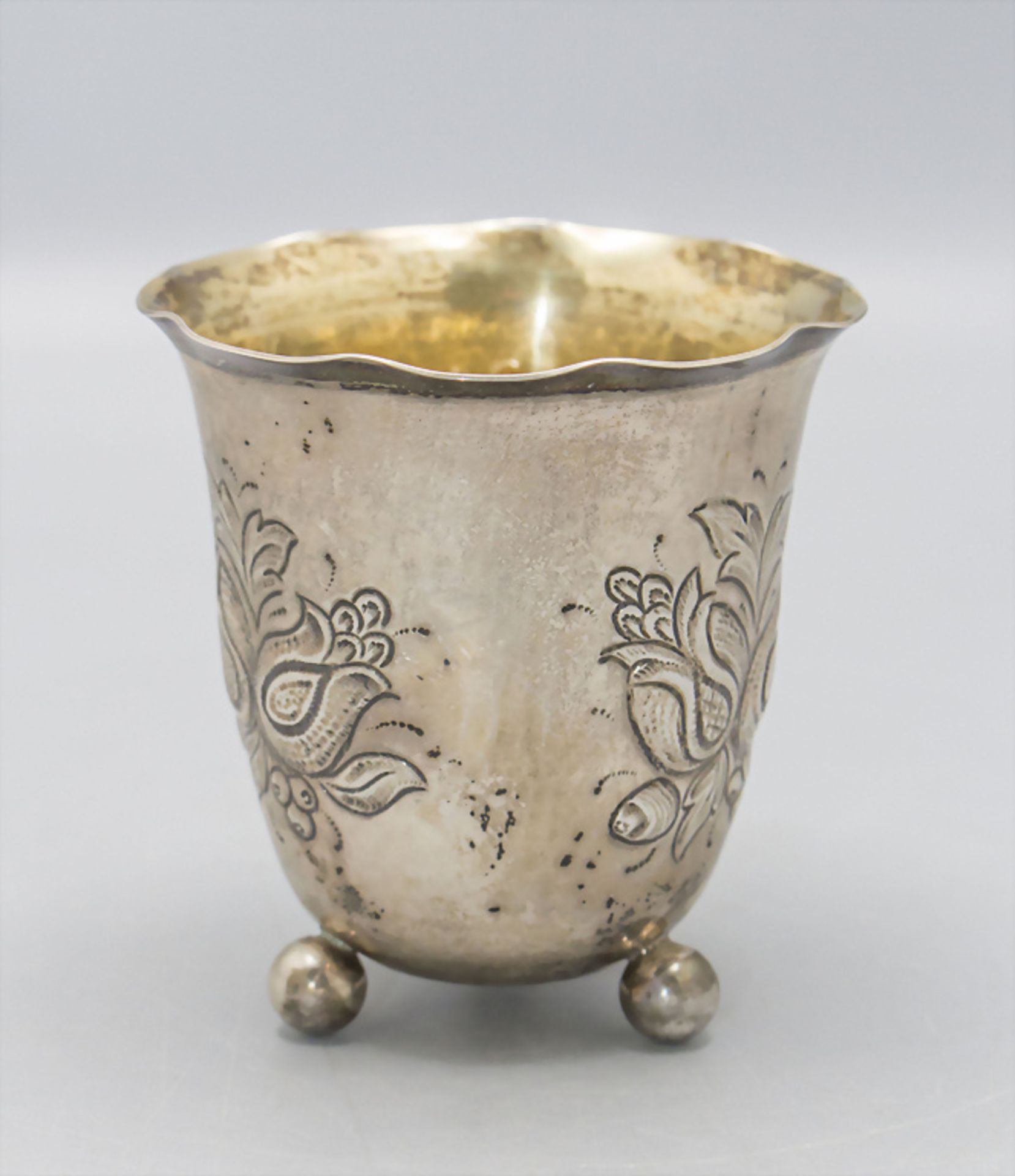 Becher auf Kugelfüßen / A silver beaker on ball feet, Stockholm, Schweden, 1879 oder 1927 - Image 3 of 5