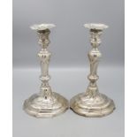 Paar Rokoko Silberleuchter / A pair of Rococo silver candlesticks, Mons, 1770