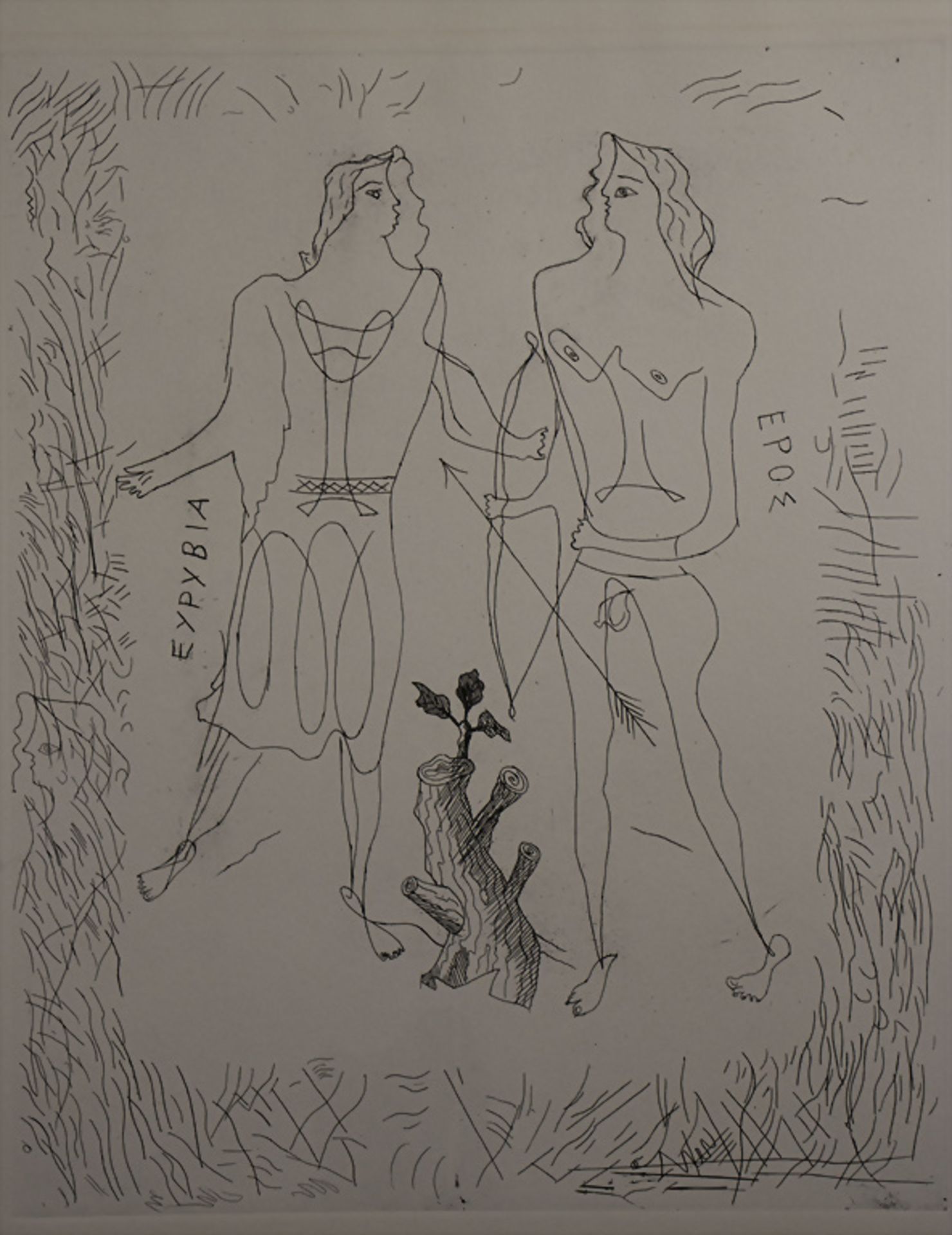 Georges BRAQUE (1882-1963), 'Eurybia et Eros', aus: 'Théogonie d'Hésiod'