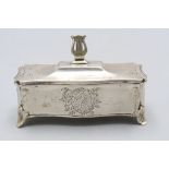 Streichholzetui in Form einer Deckeldose / A silver match box / vesta case, Eduard ...