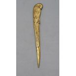 Bronze Jugendstil Brieföffner mit Ara / An Art Nouveau bronze letter opener with a parrot, ...