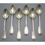 6 Löffel / 6 cuillères en argent massif / 6 silver spoons, Francois Daniel Imlin, Straßburg / ...