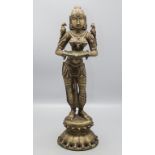 Bronzeskulptur der Göttin Deepa Lakshmi / A bronze sculpture of the goddess Deepa Lakshmi